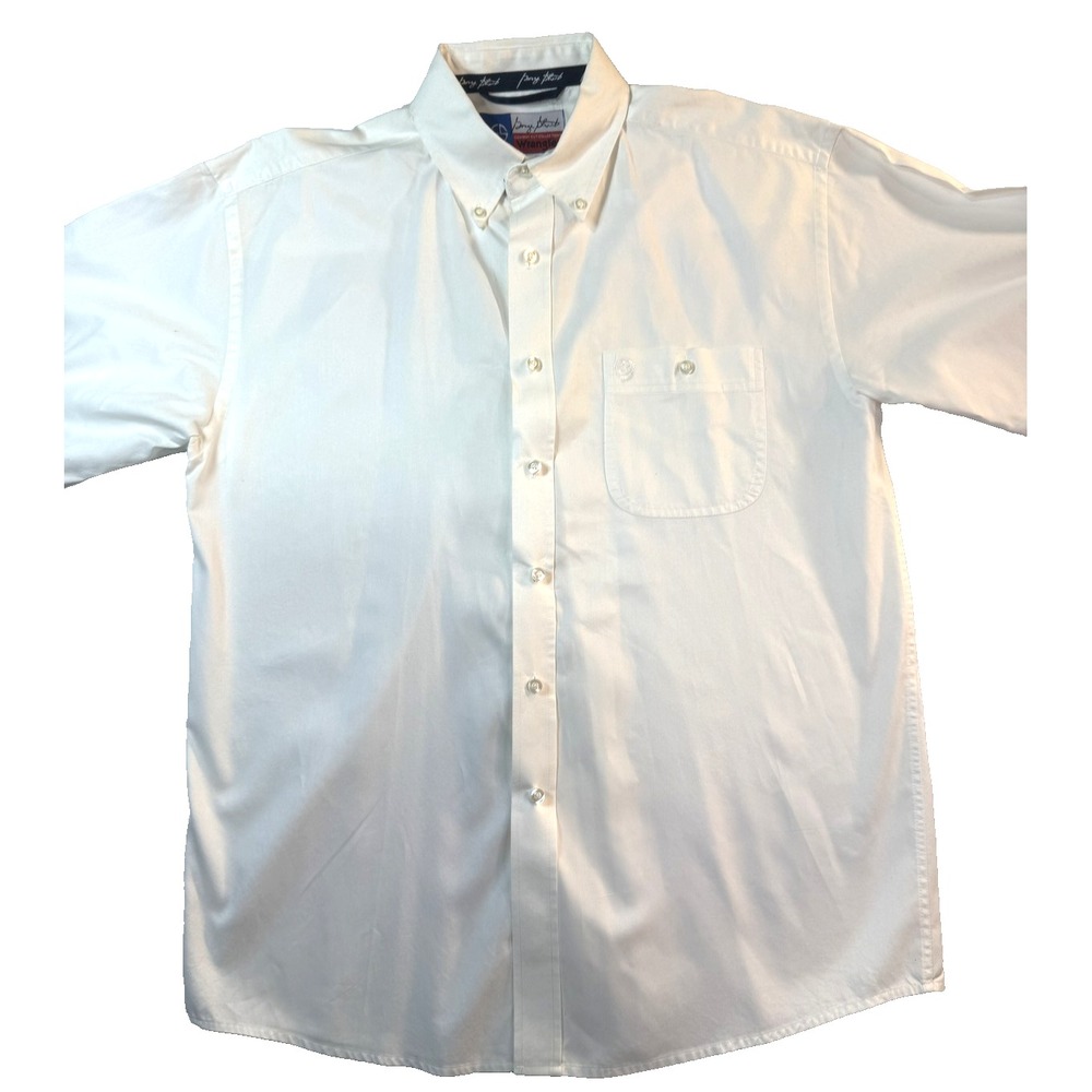 Wrangler George Strait Shirt Mens L White Short Sleeve Button Western Cowboycore